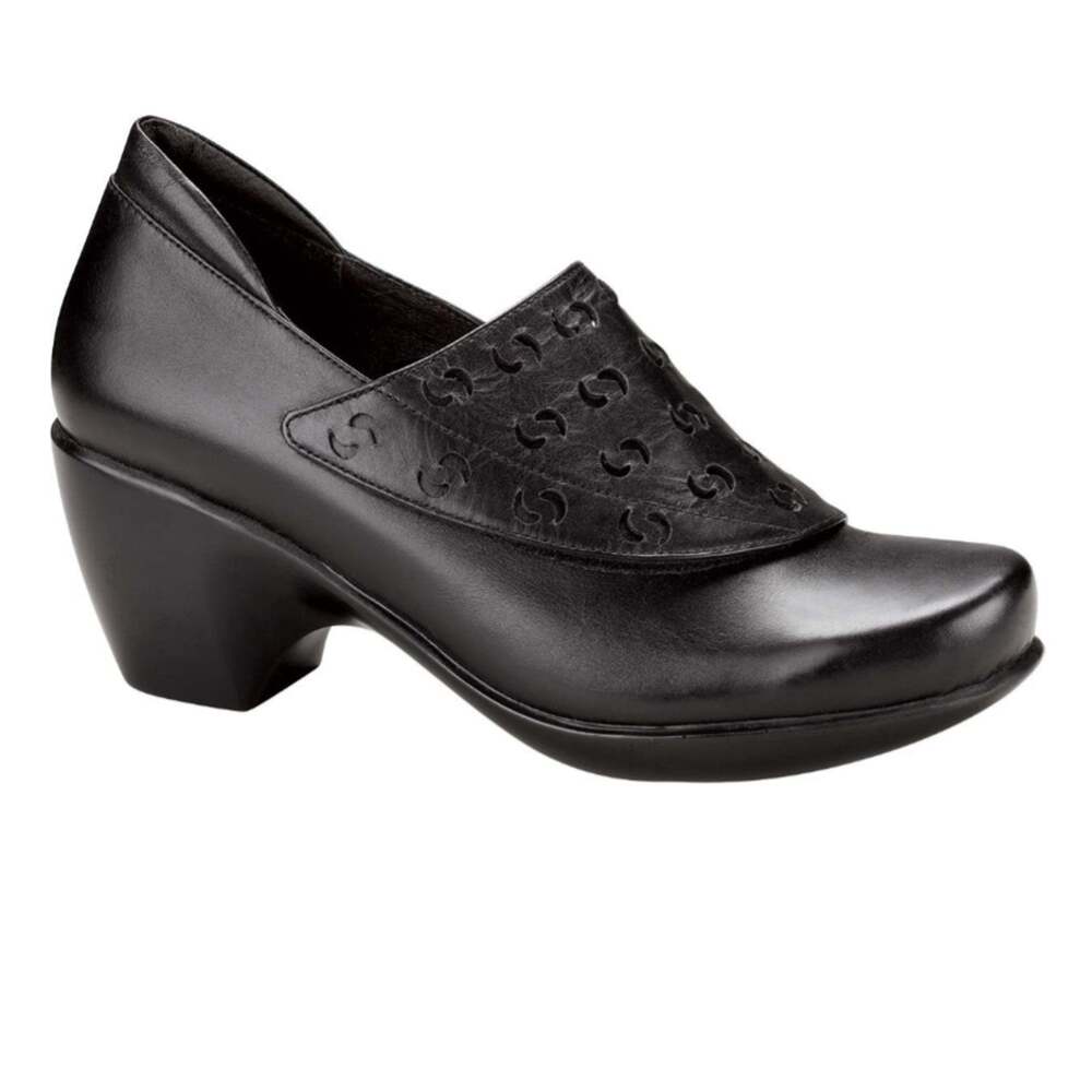 NAOT Size 39 Heeled Bronze Leather Slip On Shoe with Perforated Design